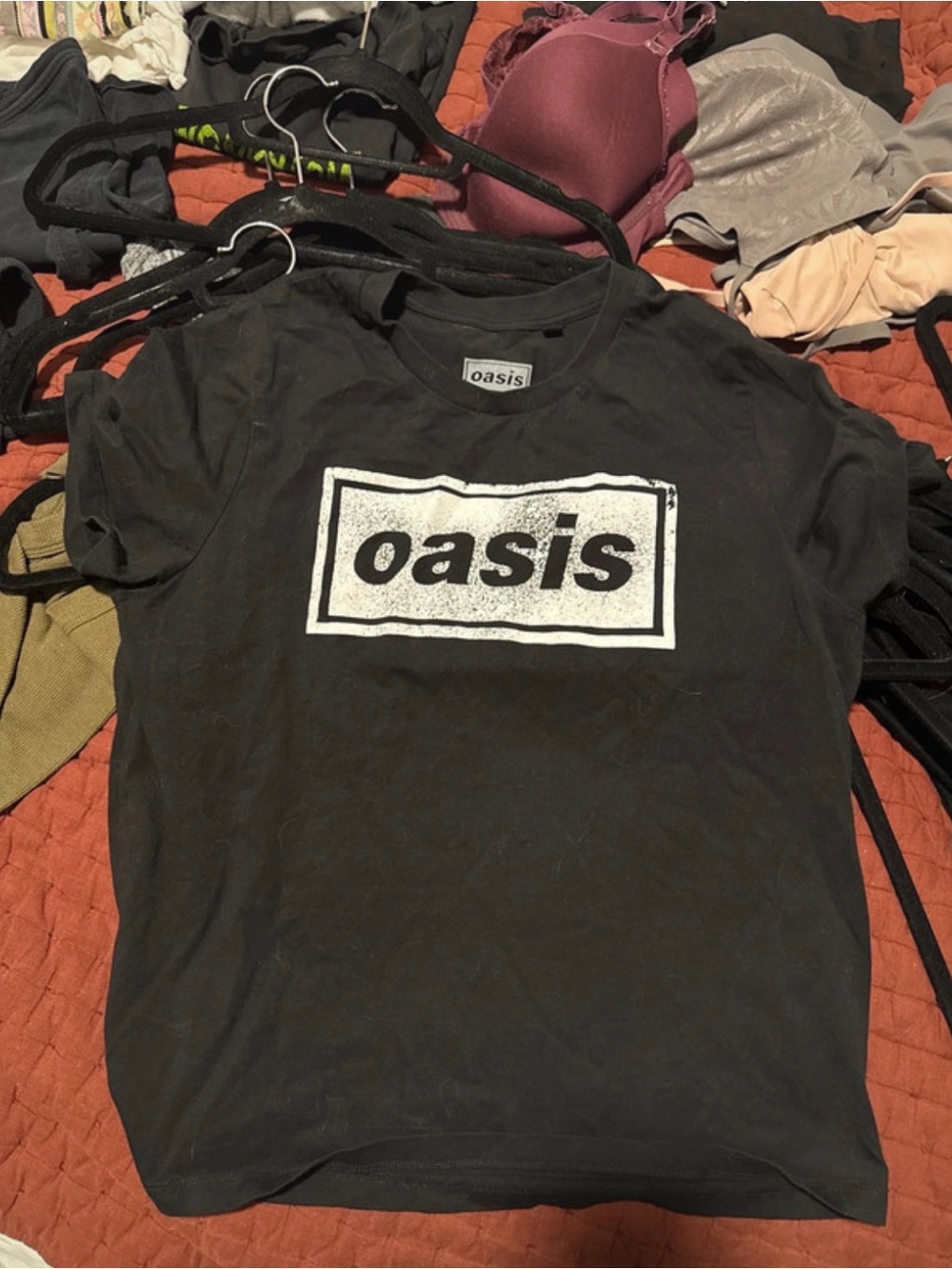 Oasis Live '25 Black Tee with White QR Print